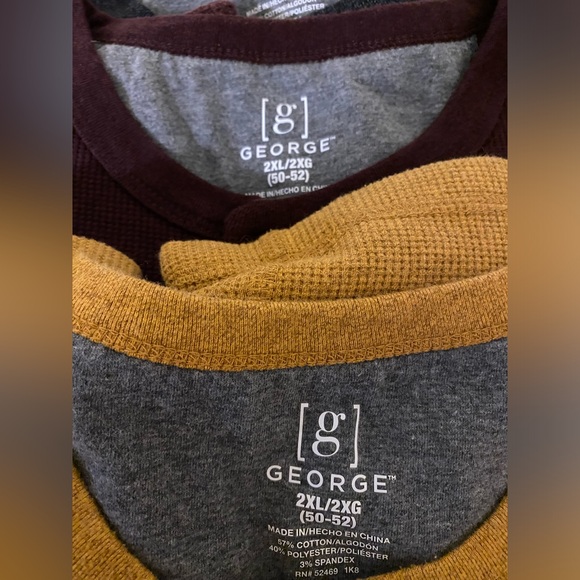 Four George Thermal Henley Shirts 2XL(50-52) - Picture 9 of 11